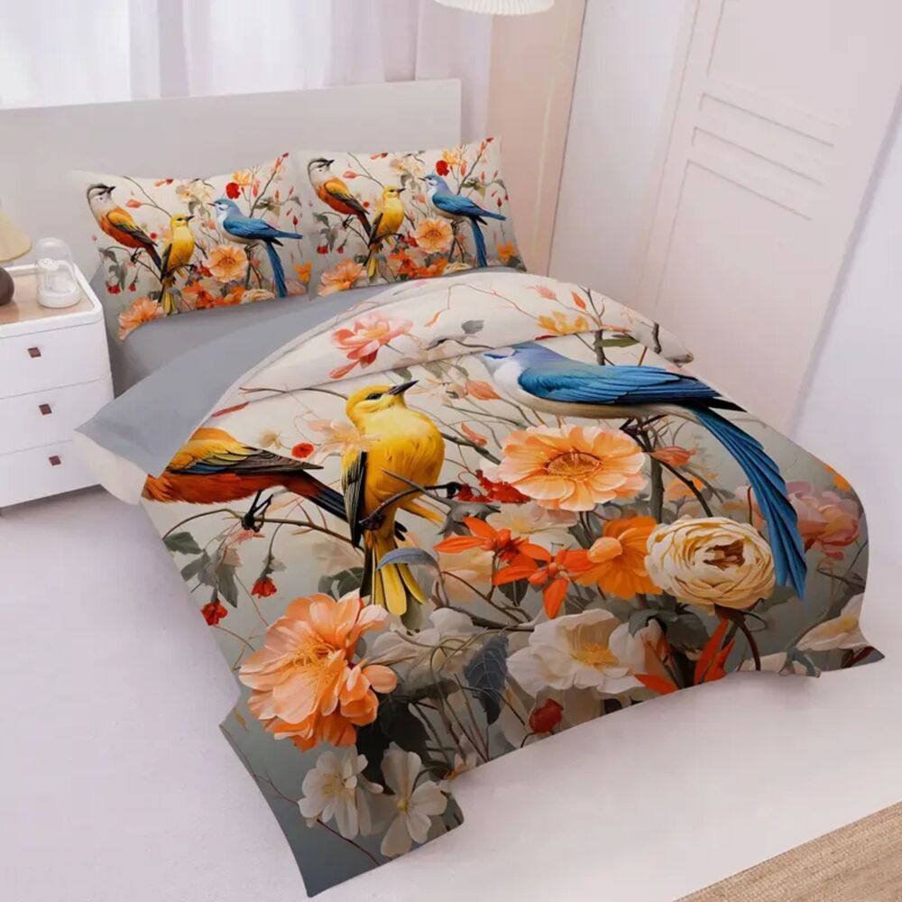 NIB GORGEOUS DETAILED Duvet with 2 pillow cases King Sizw 103.94"x90.16"